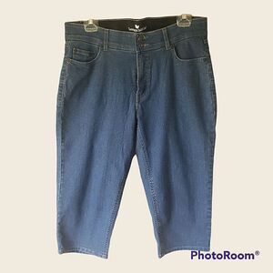 Woman Within Jean Capri, Medium Blue, Size 14WP